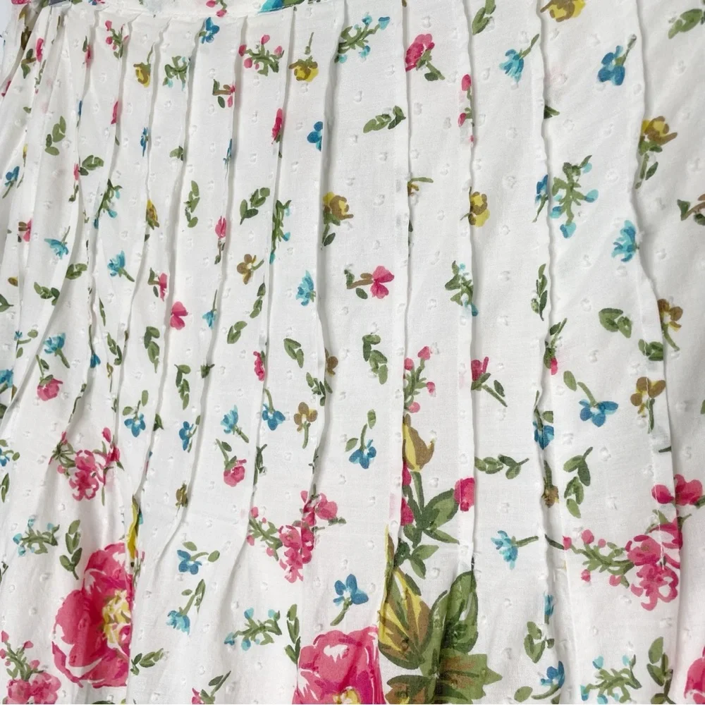 JM Collection 100% Cotton Floral Skirt Size 12 Flowers Girly Feminine Classic